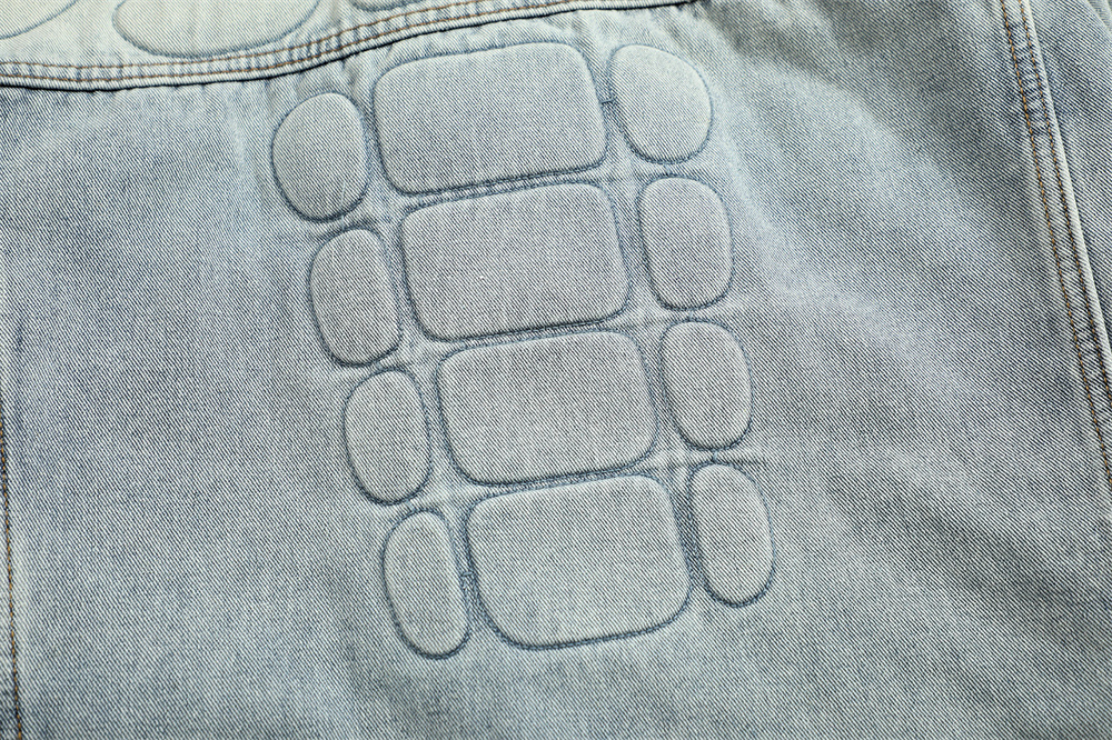 Giacca in denim scheletrato da uomo