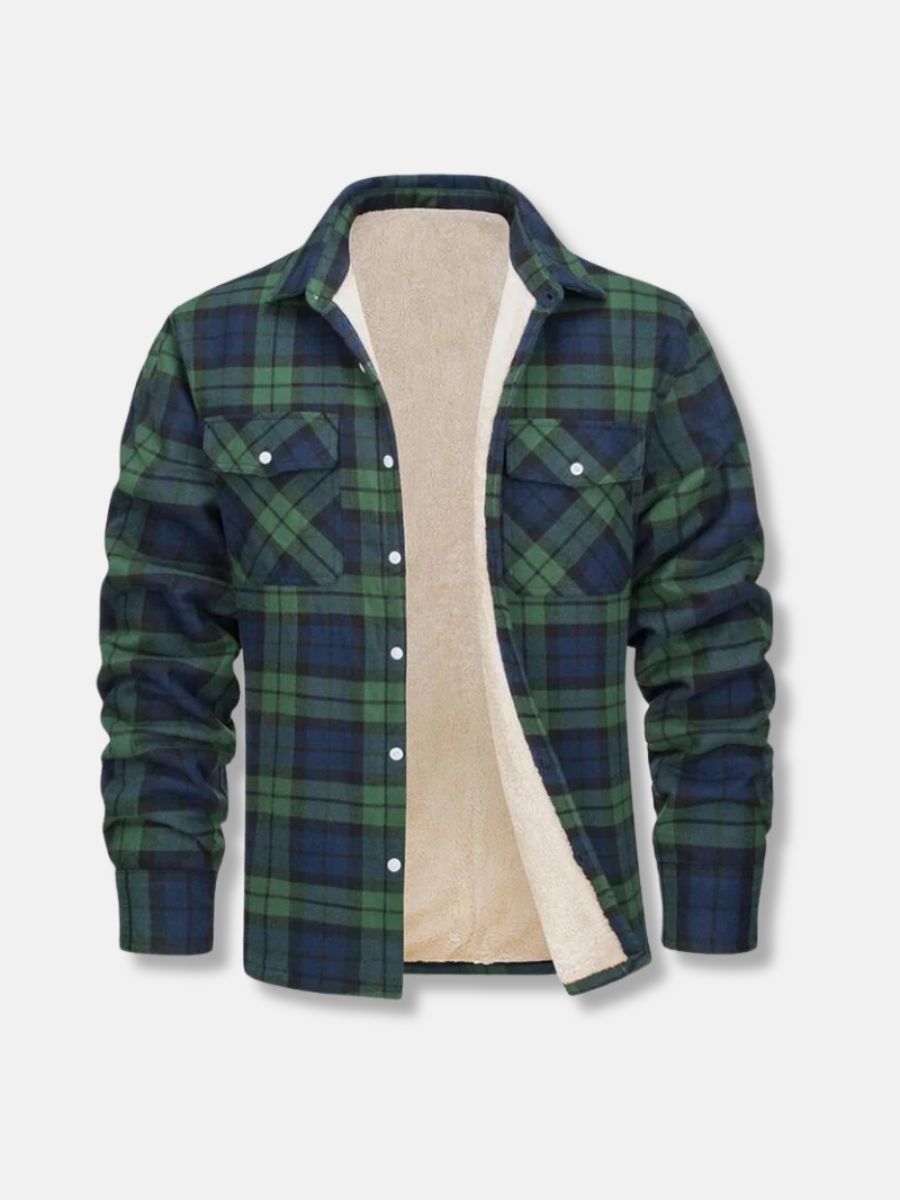 Camicia a quadri foderata in pile