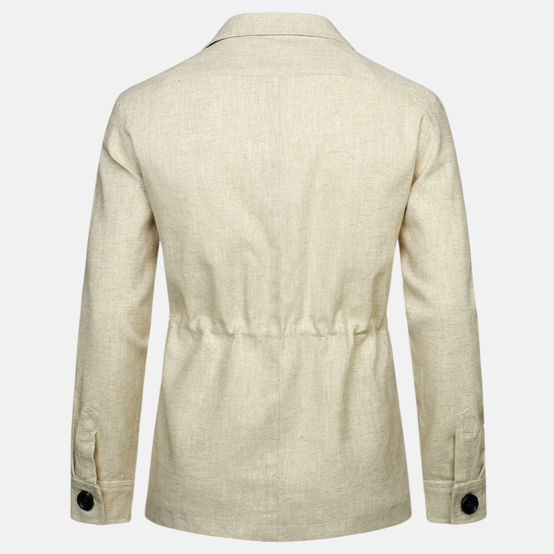 Giacca in lino con molteplici tasche