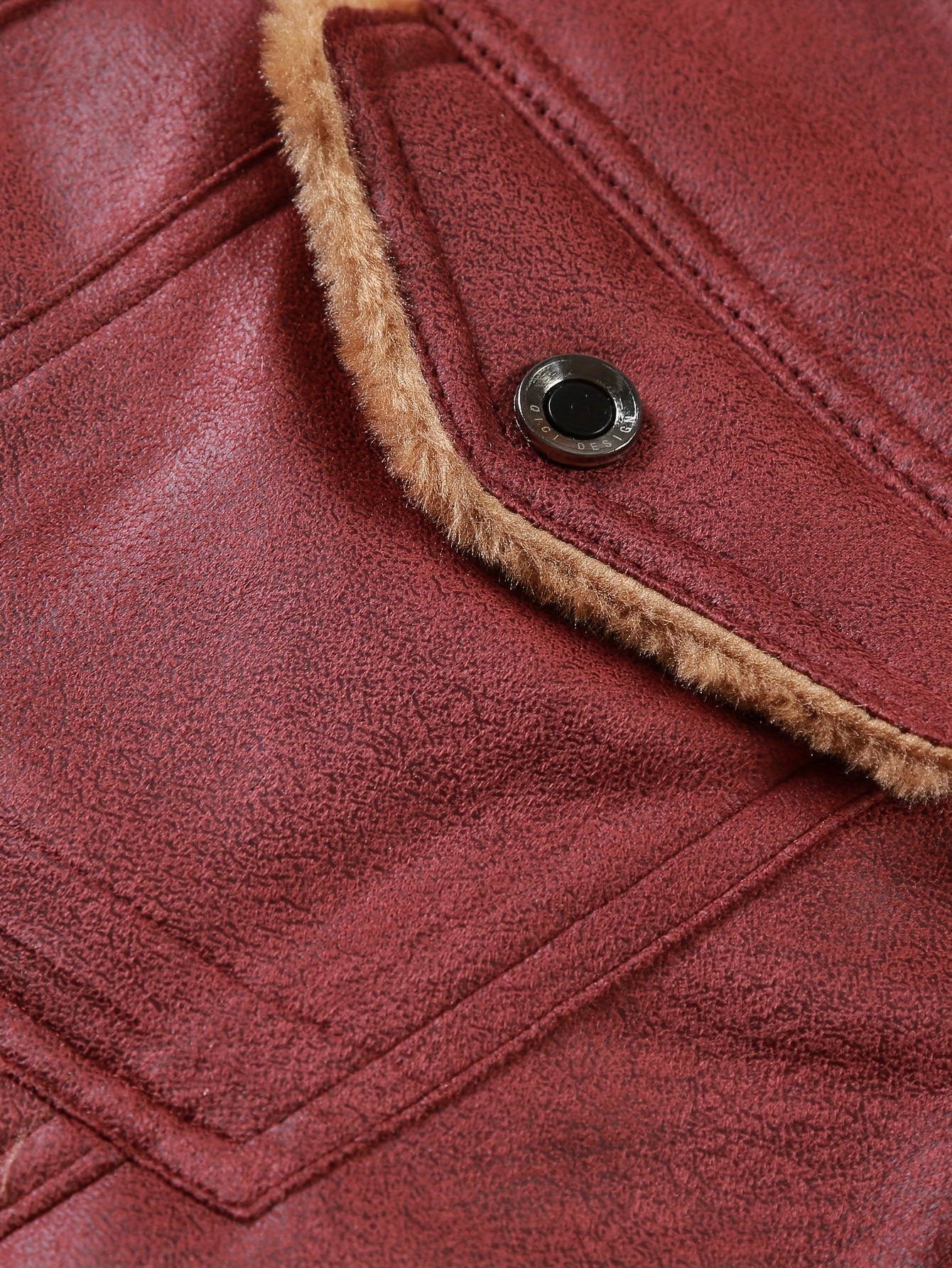 Giacca in pile da uomo in ecopelle