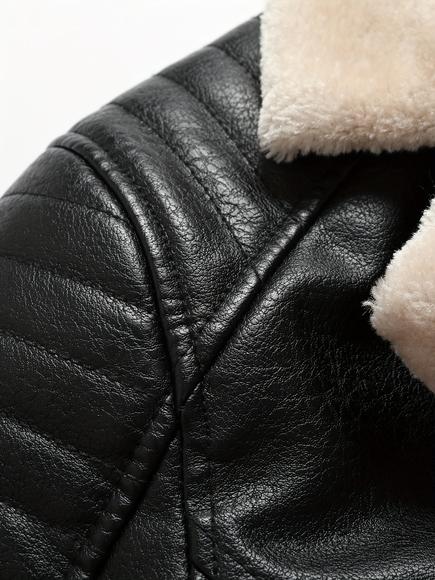 Giacca casual in pile di pelle da uomo