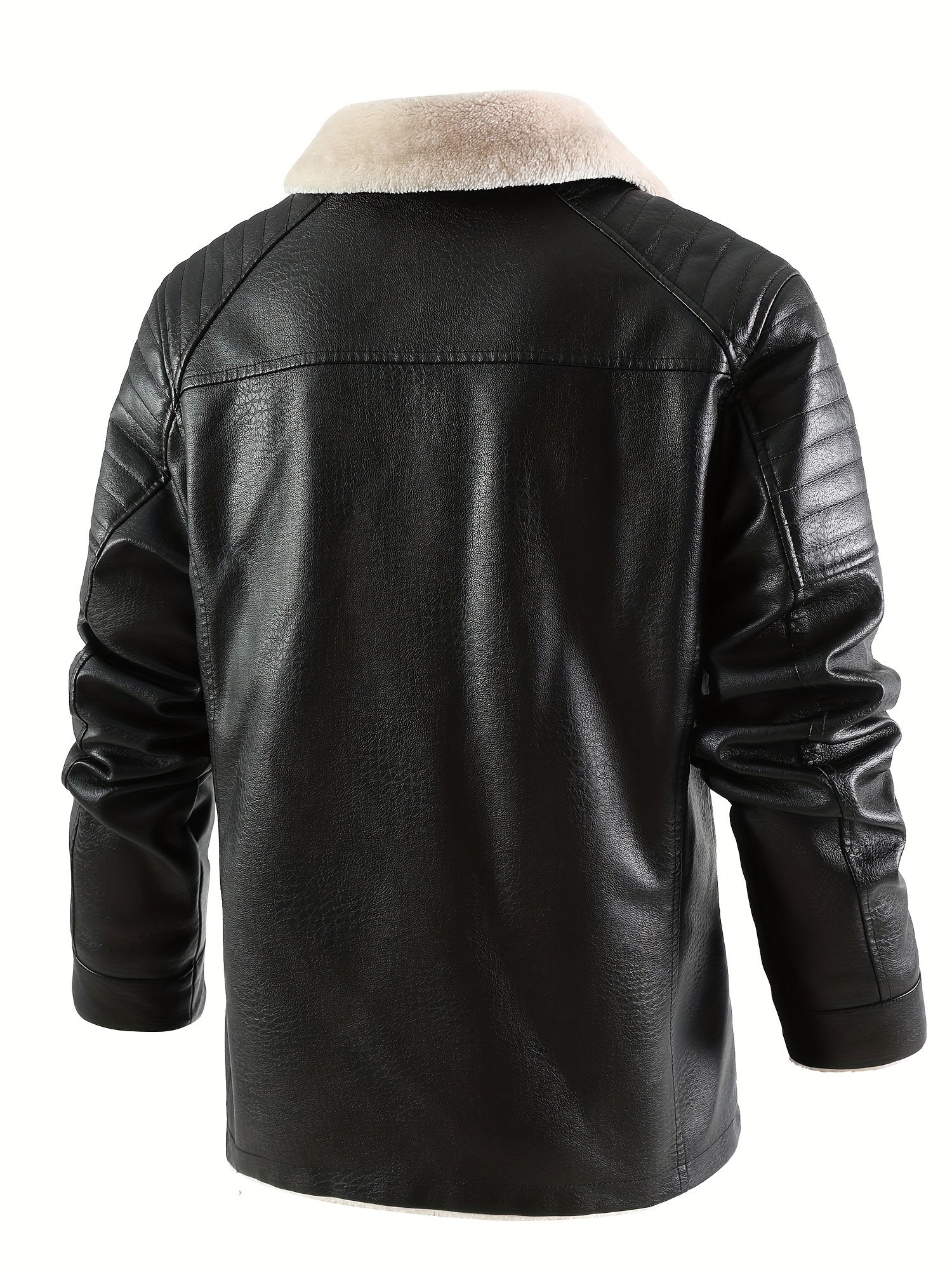 Giacca casual in pile di pelle da uomo