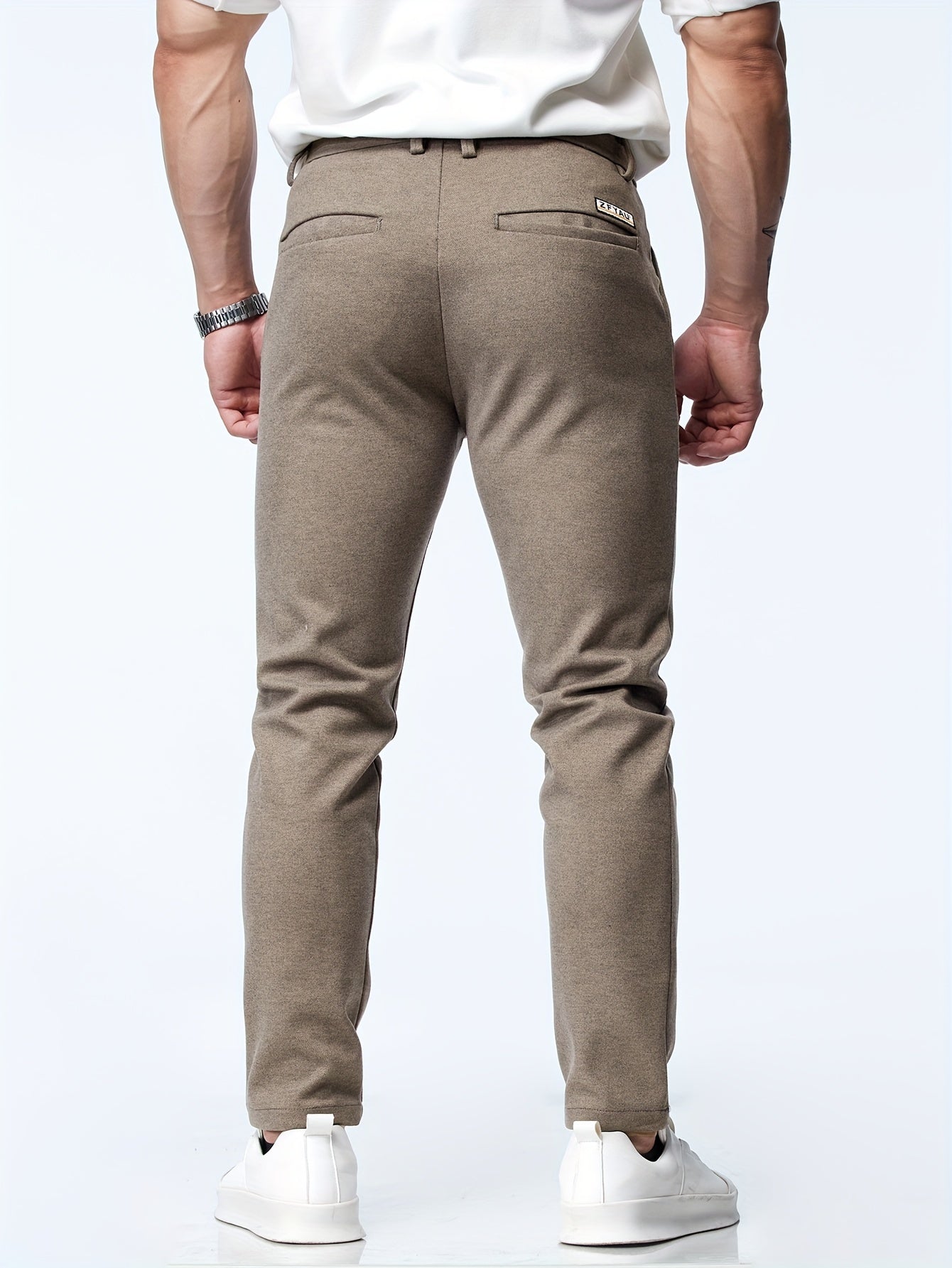 Pantaloni casual elasticizzati dritti da uomo