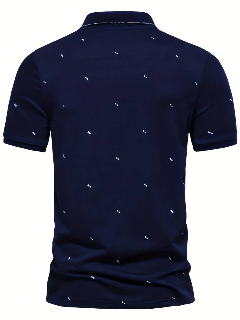 Polo con revers e fantasia puntinata