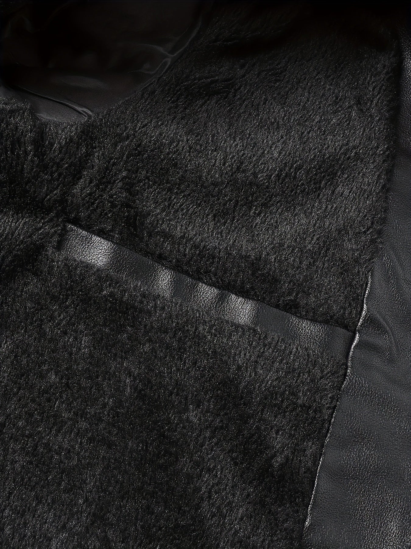 Giacca in pile di pelle nera