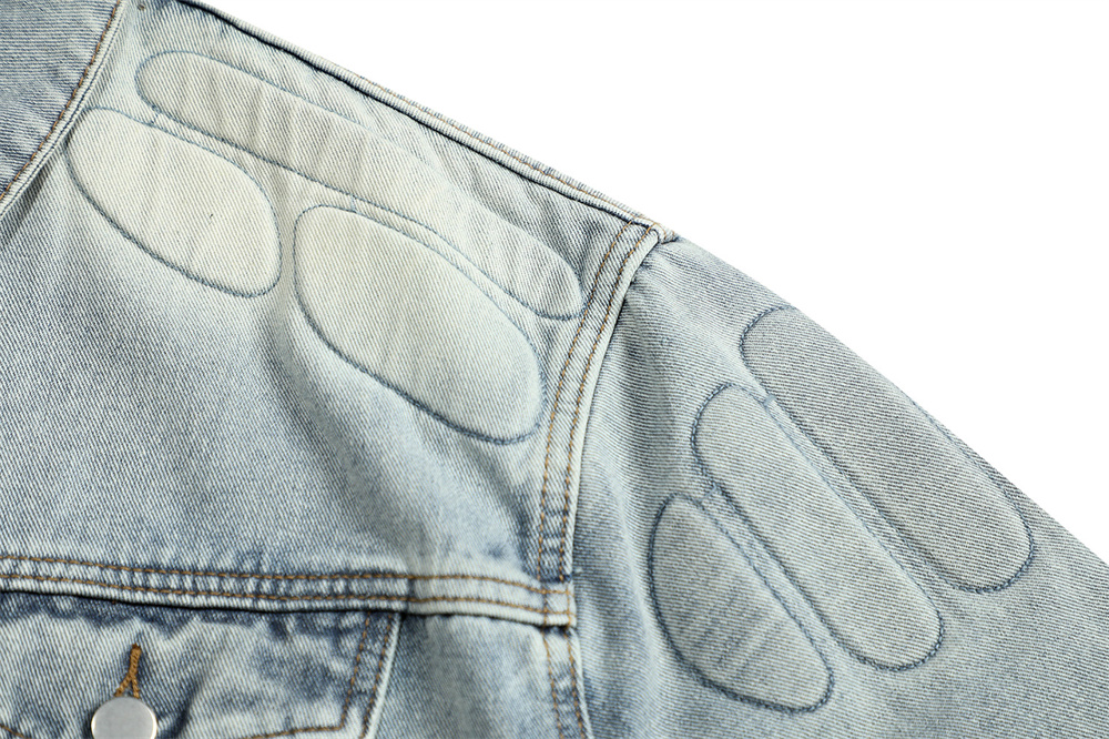 Giacca in denim scheletrato da uomo