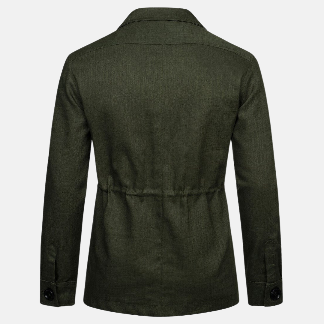 Giacca in lino con molteplici tasche