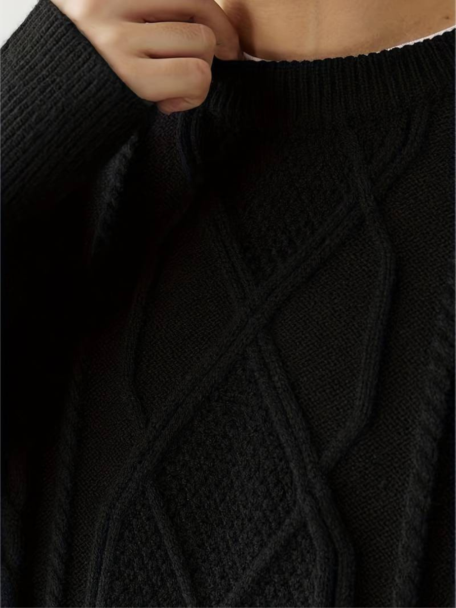 maglione lavorato a maglia foderato