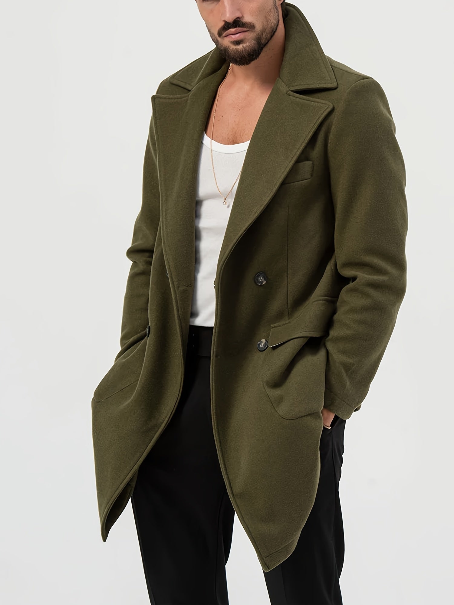 Trench verde da uomo