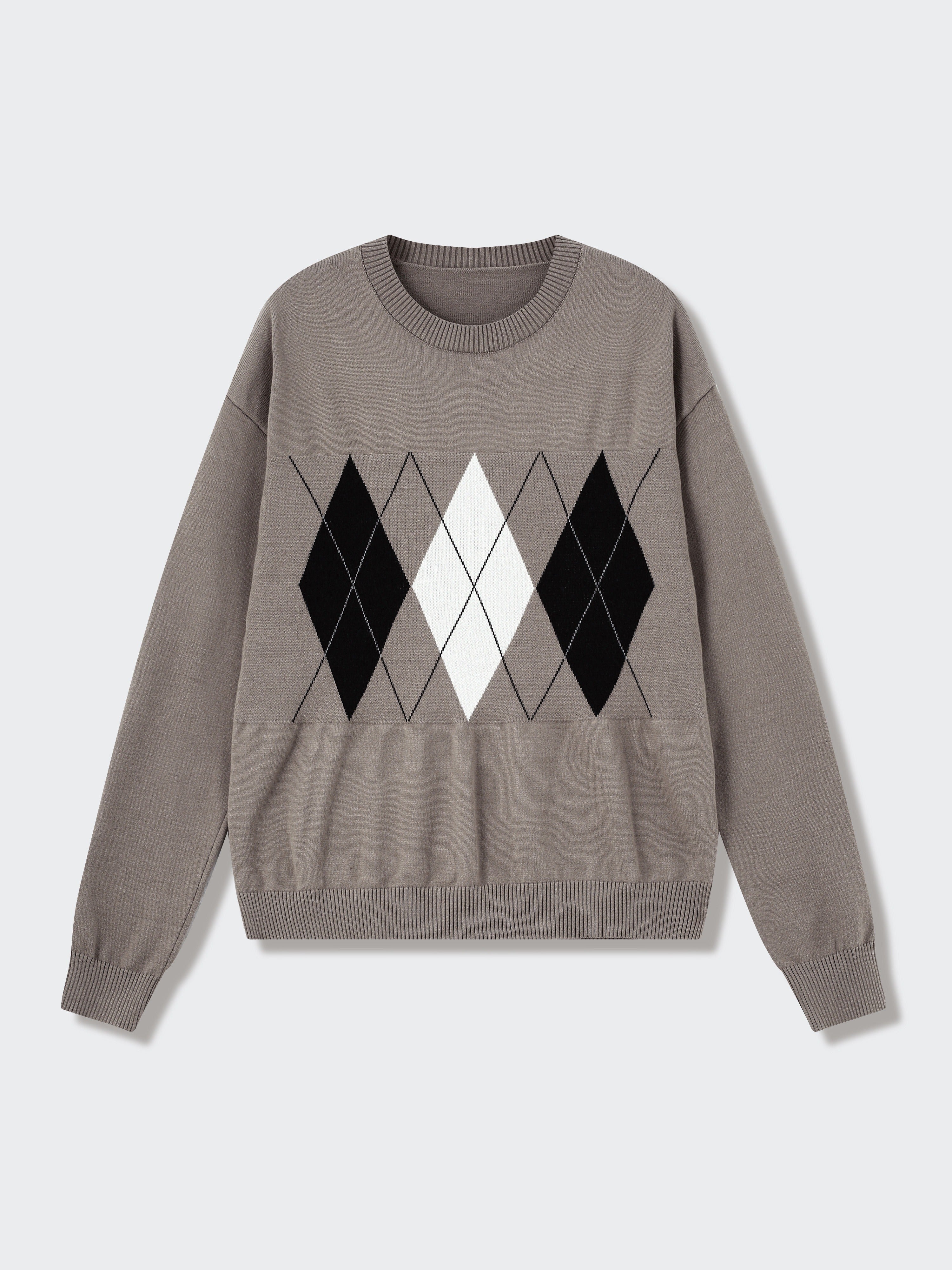 Maglione ampio lavorato a rombi