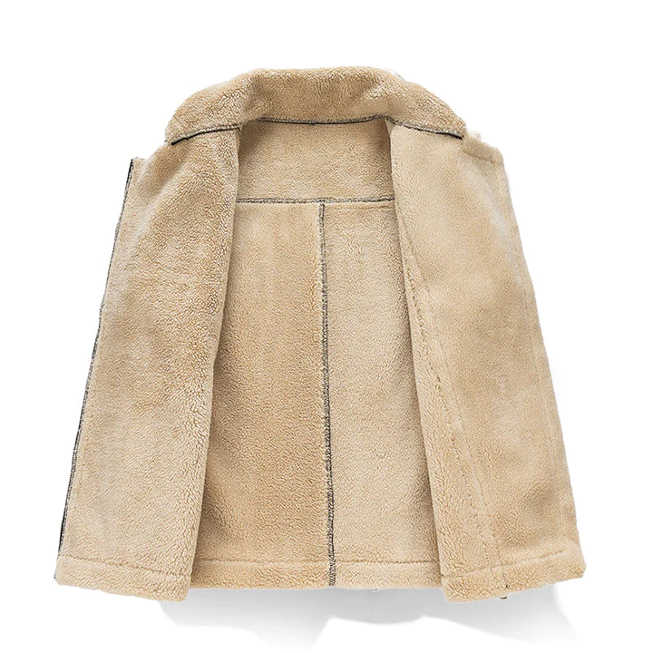 Giacca in pelle senza maniche con pelliccia per donna