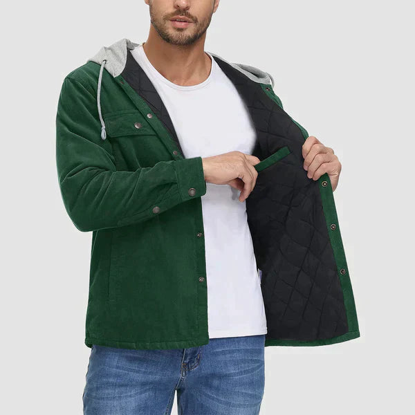 Giacca da uomo con cappuccio a coste