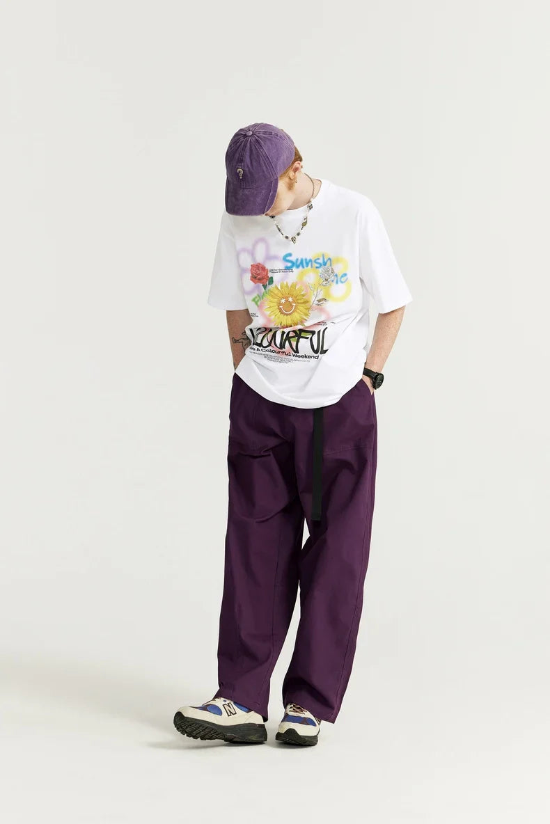T-shirt con girasole graffiti