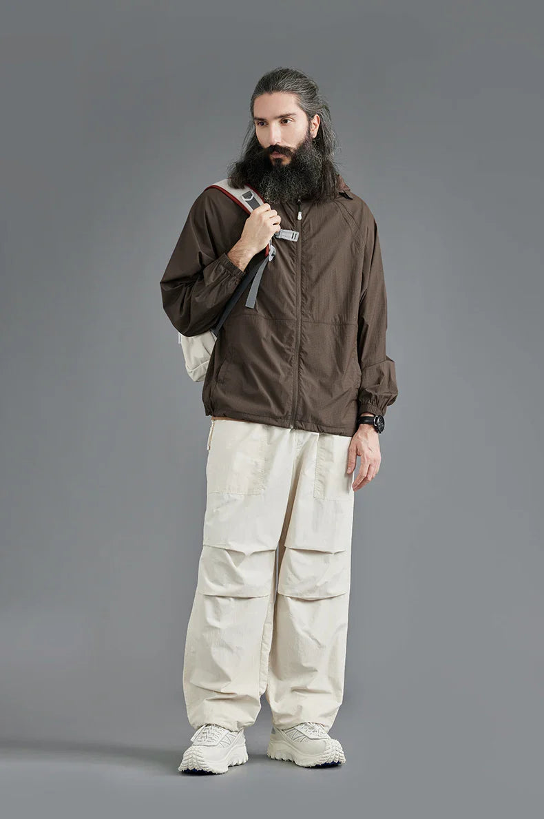 Giacca estiva traspirante con cappuccio per escursionismo all'aperto