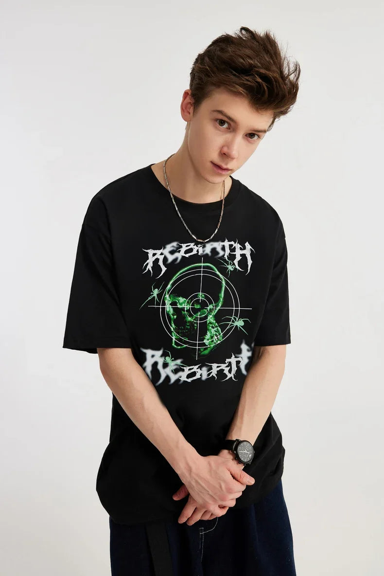 T-shirt con stampa teschio