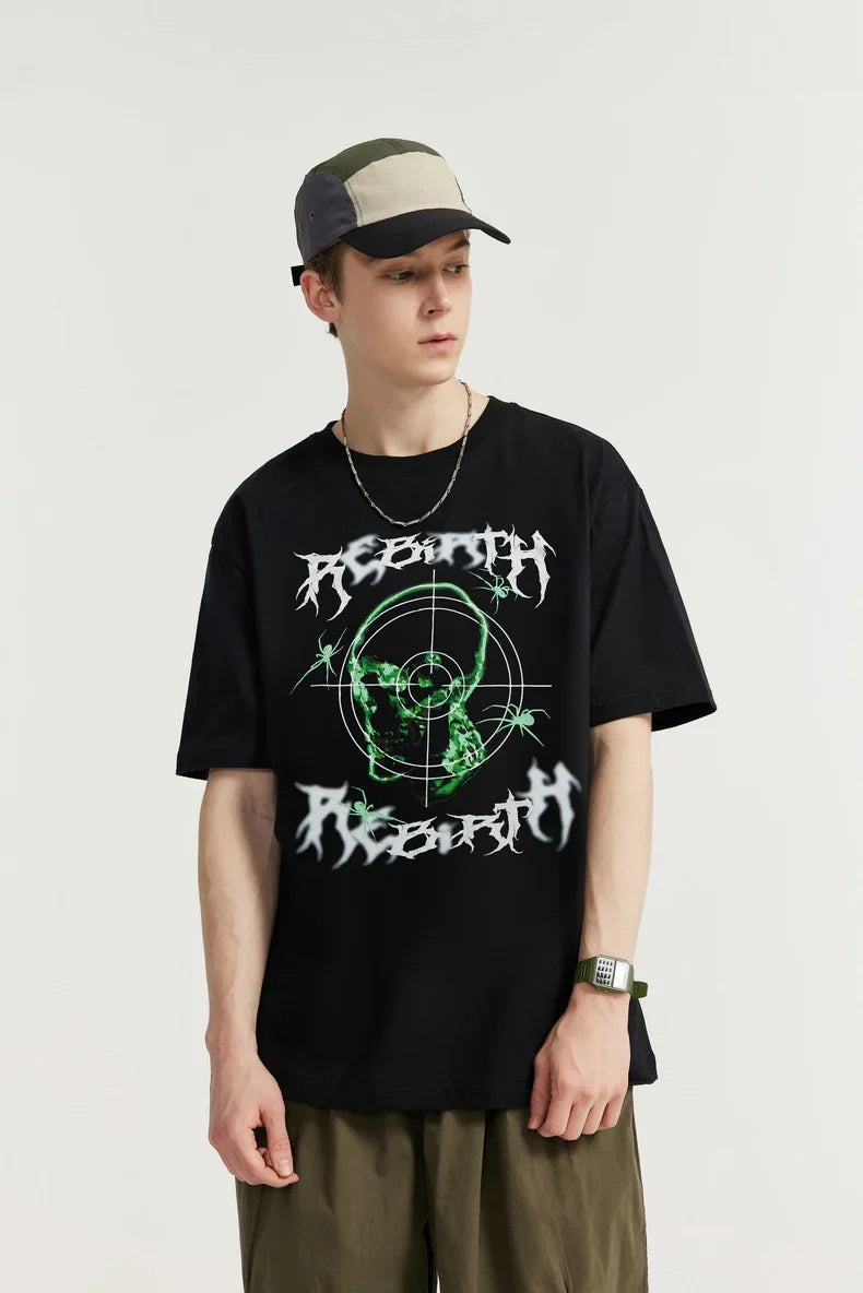 T-shirt con stampa teschio