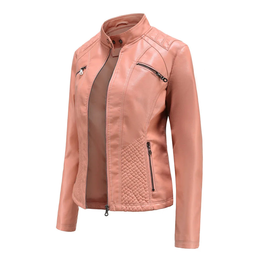 Elegante giacca in pelle da donna