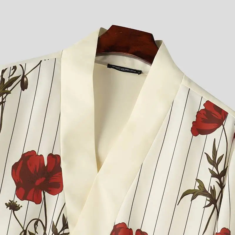 Camicia ampia con stampa floreale con maniche lunghe e pantaloni a gamba larga