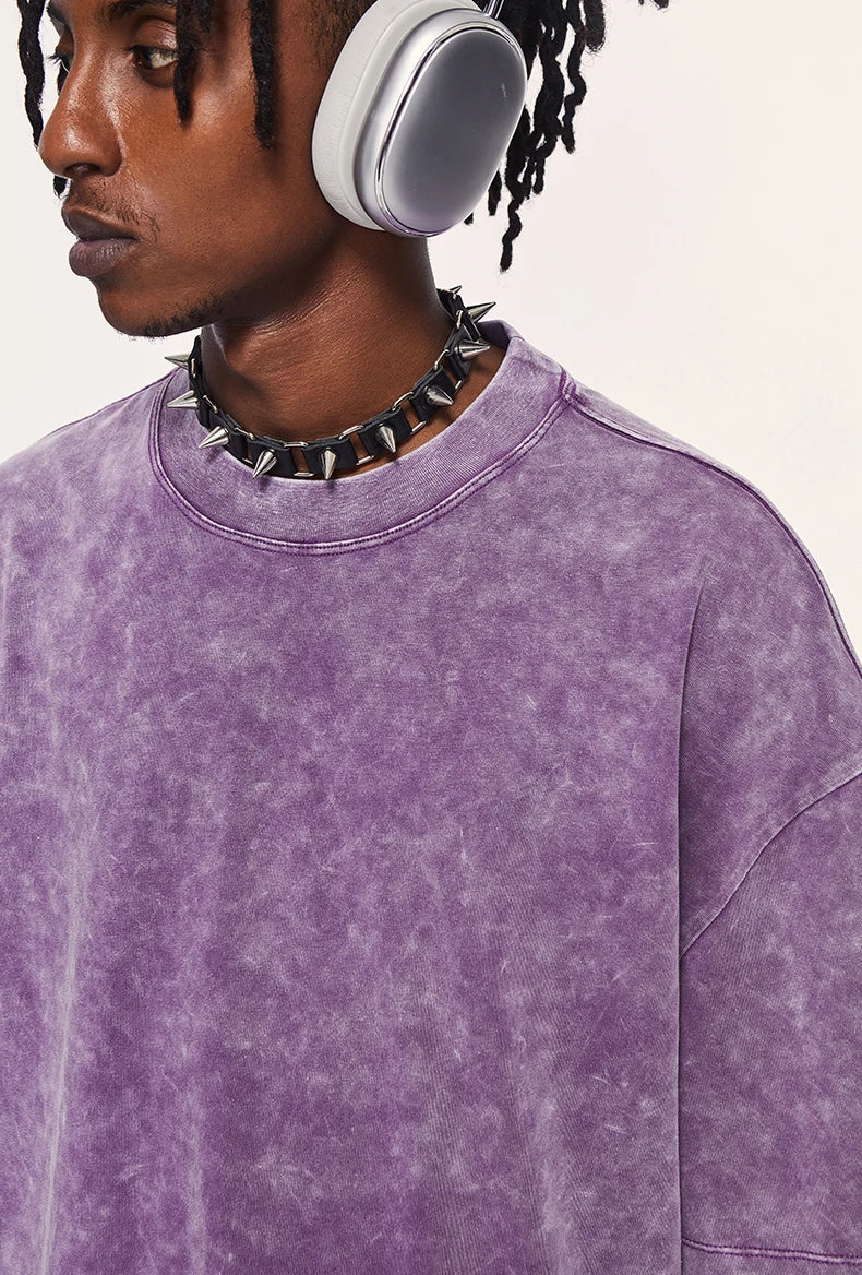 T-shirt effetto vissuto lavato pesante