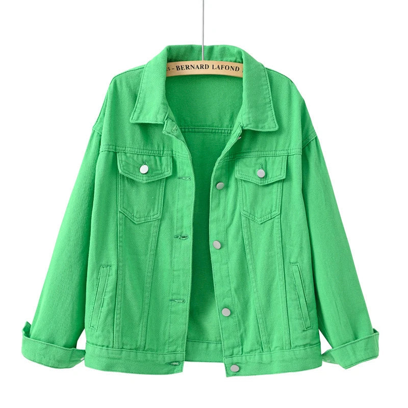 Giacca classica in denim da donna in tanti colori