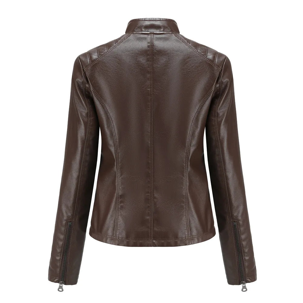 Elegante giacca in pelle da donna