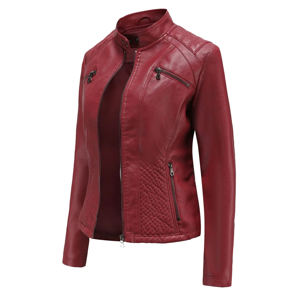 Elegante giacca in pelle da donna