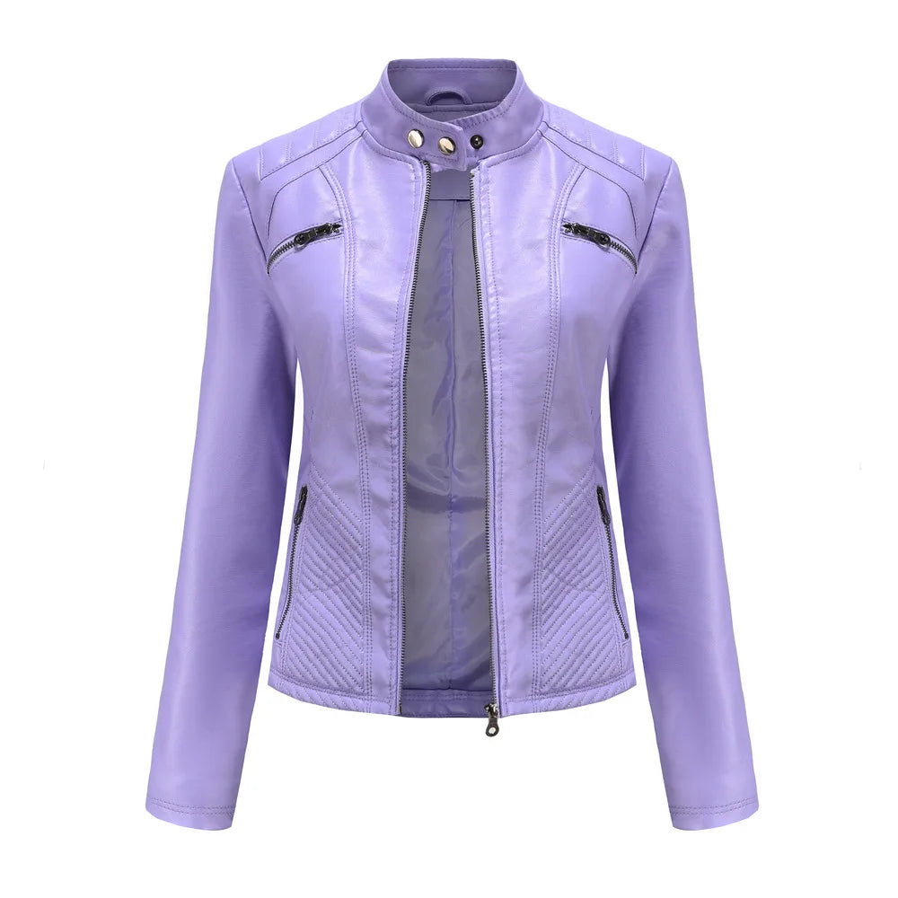 Elegante giacca in pelle da donna