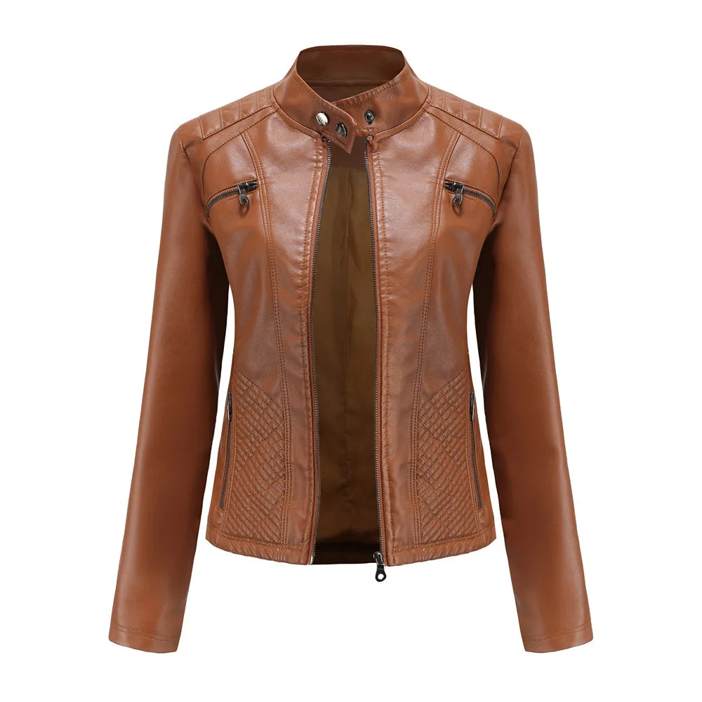 Elegante giacca in pelle da donna