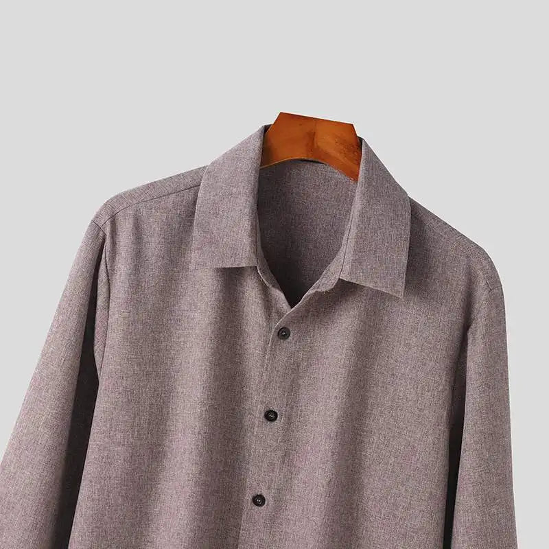 Camicia a maniche lunghe con revers e pantaloni con coulisse