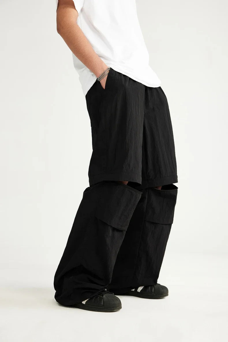 Pantaloni in nylon impermeabile removibili