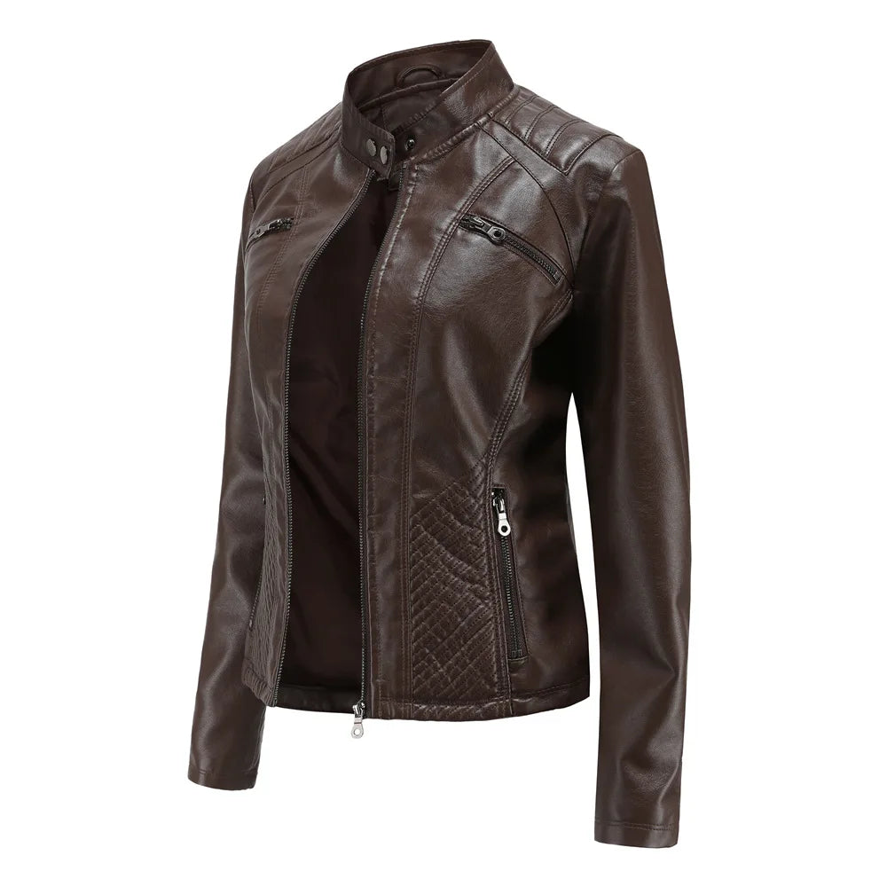 Elegante giacca in pelle da donna