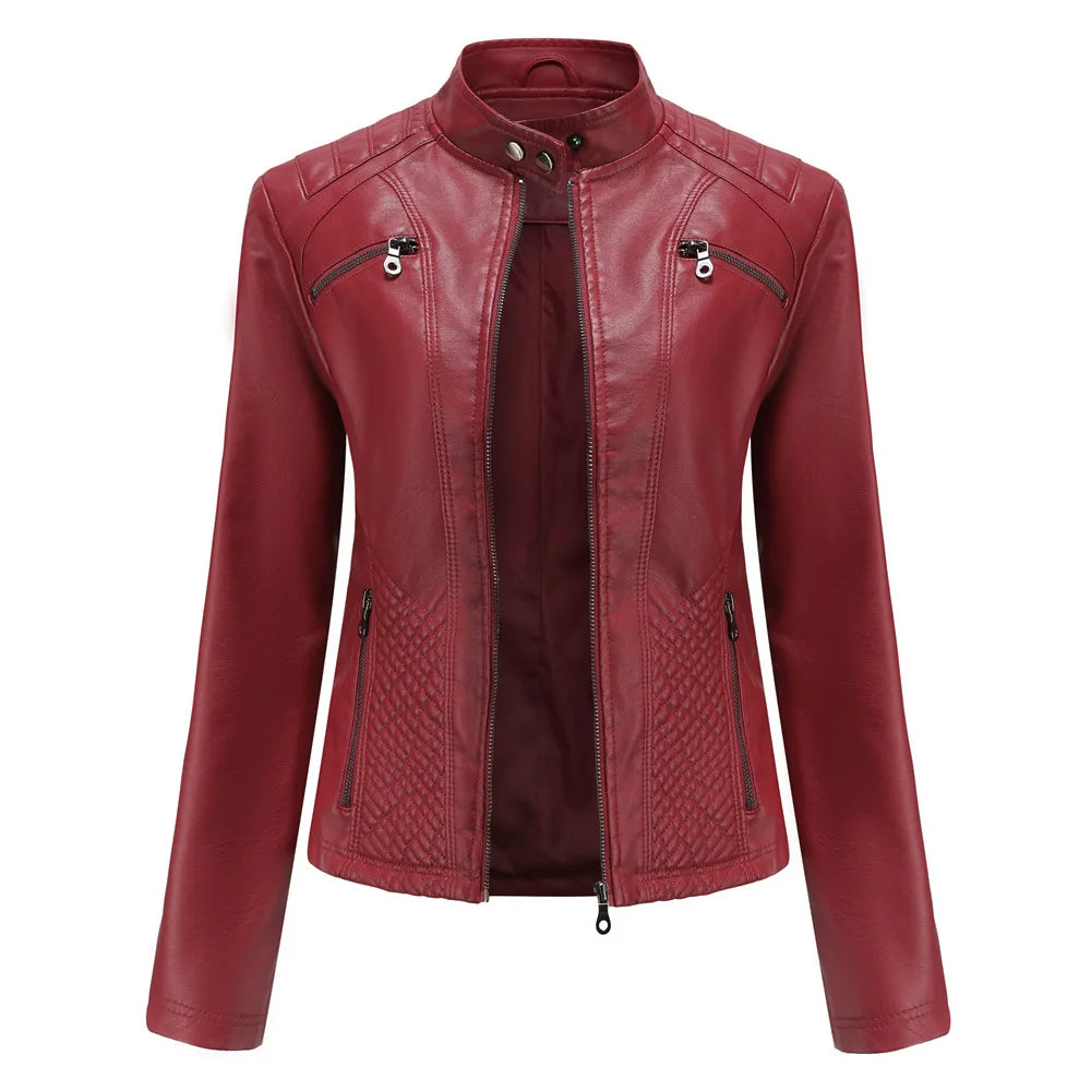 Elegante giacca in pelle da donna