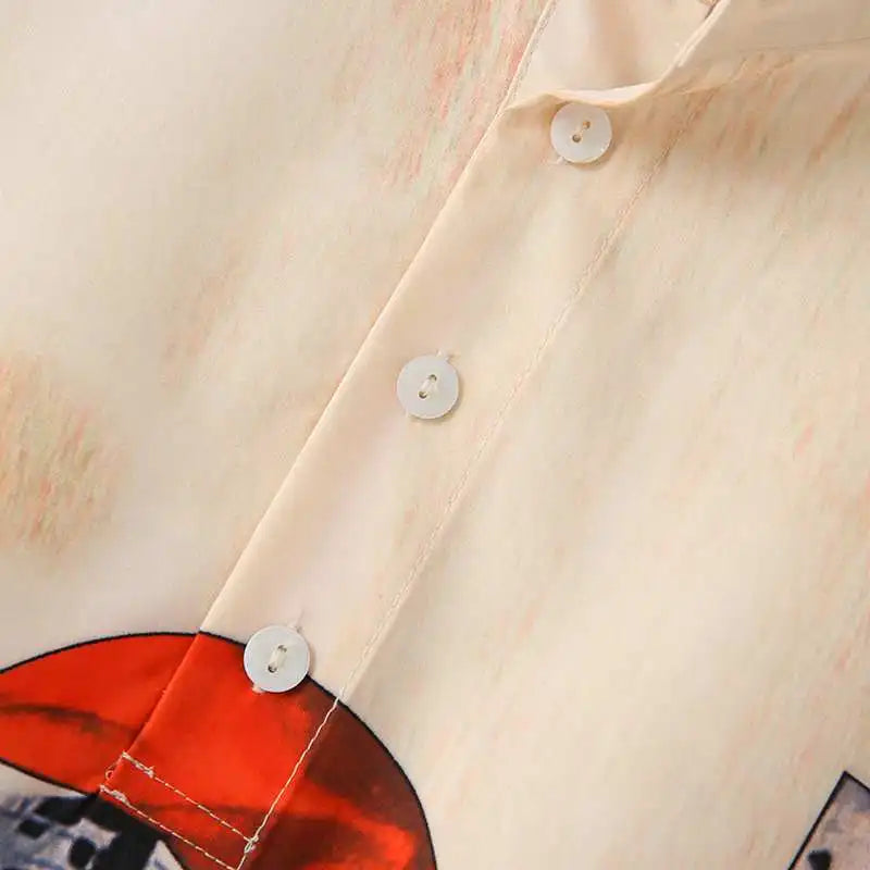 Camicia ampia e pantaloni con motivo
