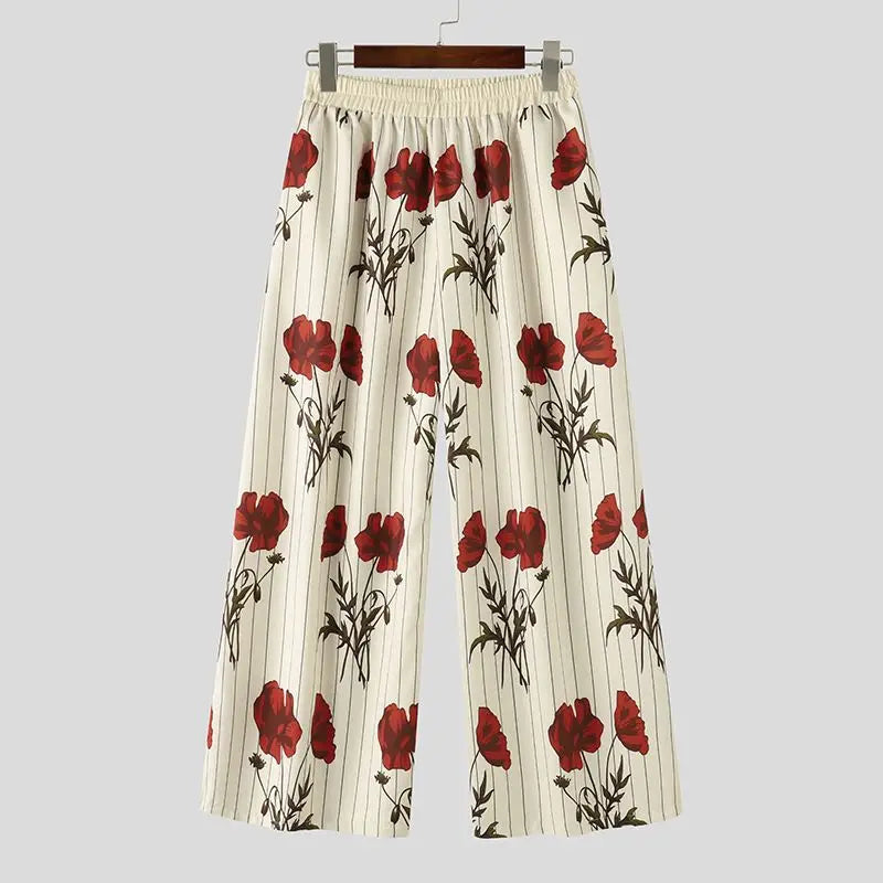 Camicia ampia con stampa floreale con maniche lunghe e pantaloni a gamba larga