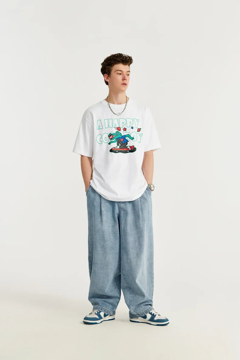 T-shirt con stampa skate coccodrillo