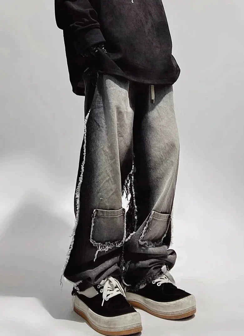 Jeans neri oversize strappati