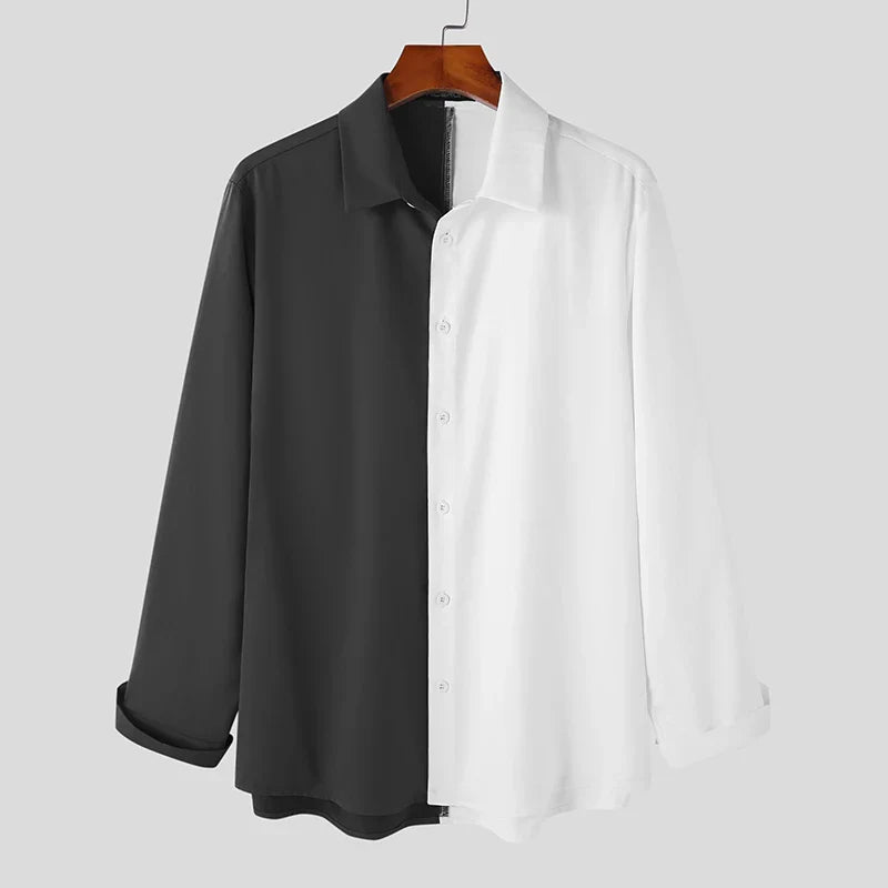 Camicia con revers e pantaloni con maniche lunghe e bottoni