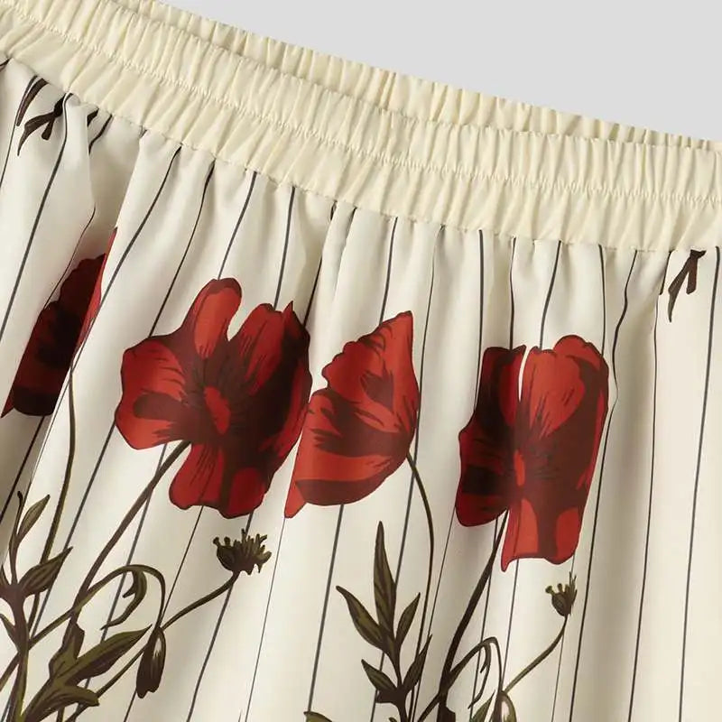 Camicia ampia con stampa floreale con maniche lunghe e pantaloni a gamba larga