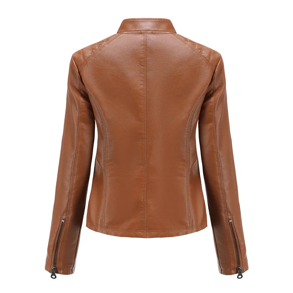 Elegante giacca in pelle da donna