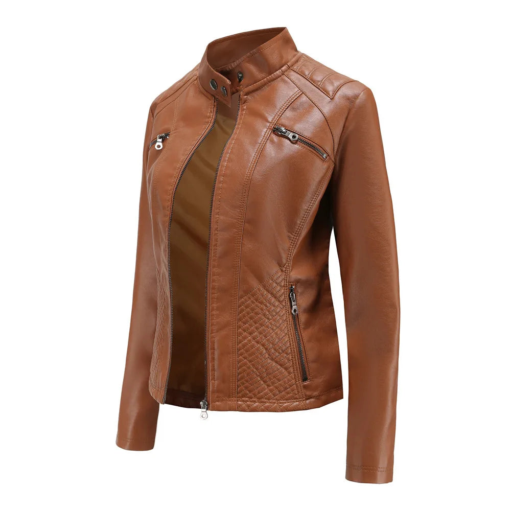 Elegante giacca in pelle da donna