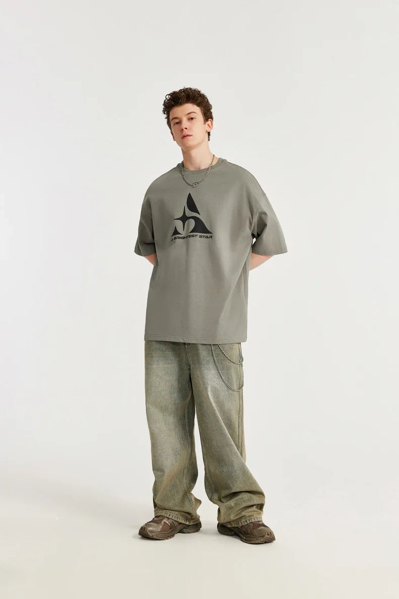 T-shirt in cotone testurizzato con stampa