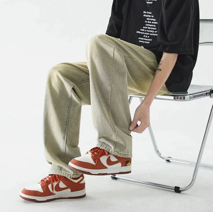 Jeans larghi retr? a destra