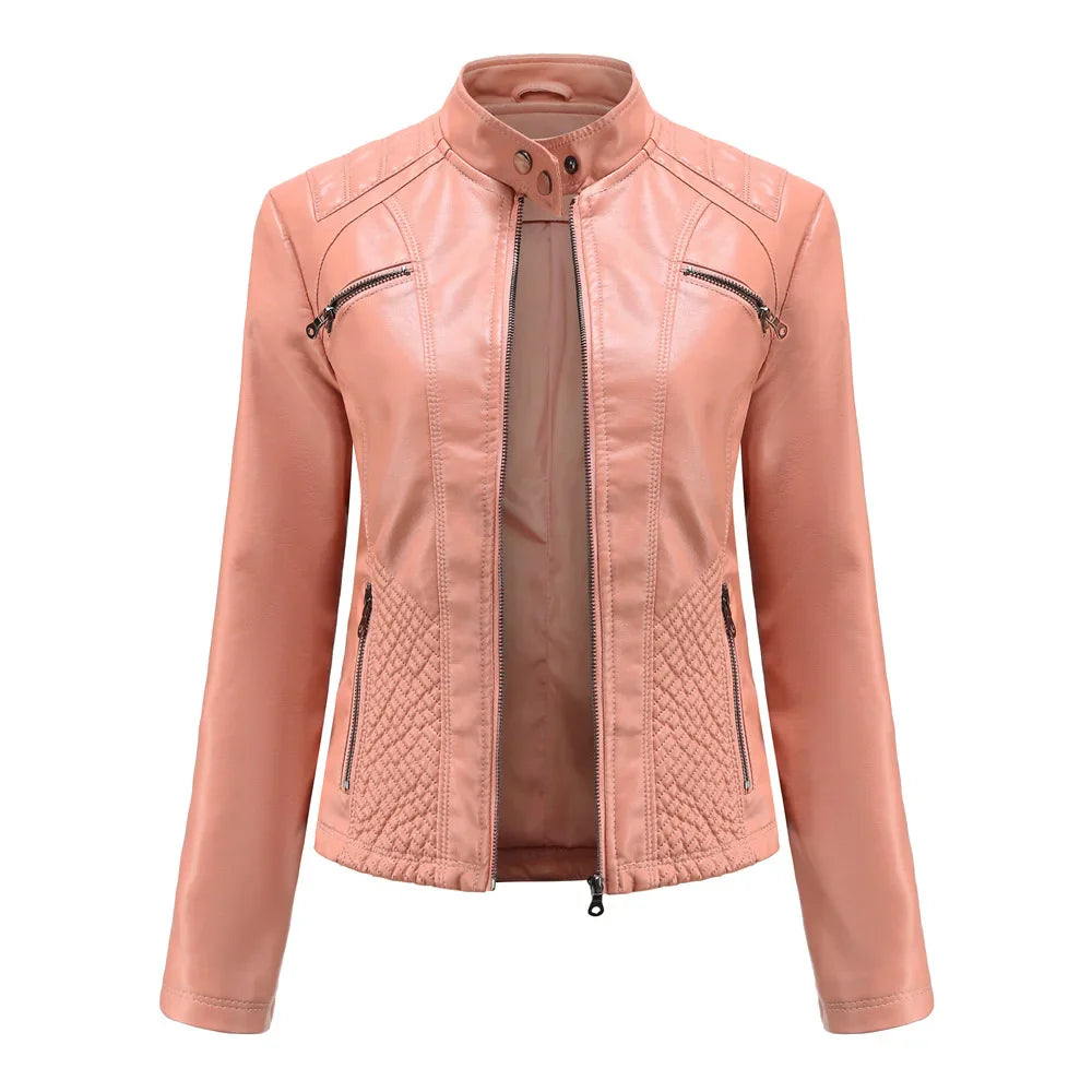 Elegante giacca in pelle da donna