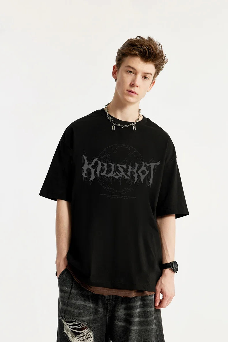 T-shirt con stampa della terra