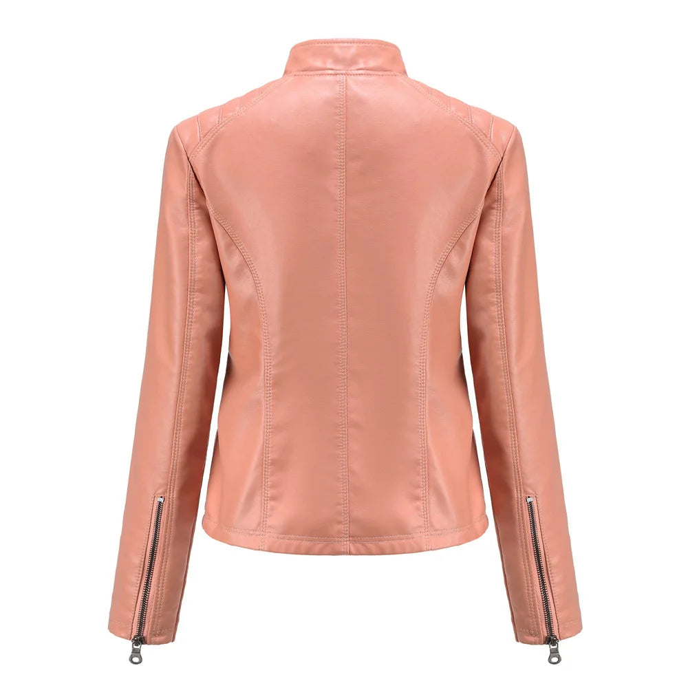 Elegante giacca in pelle da donna