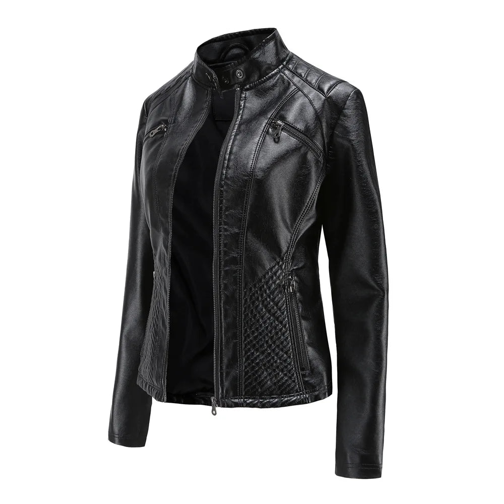 Elegante giacca in pelle da donna