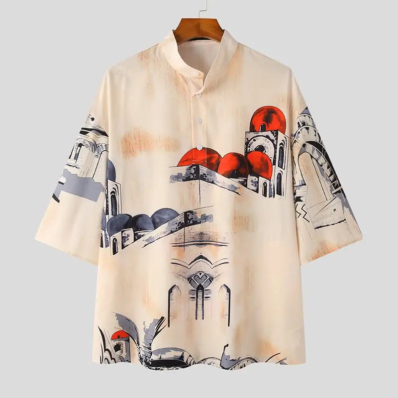 Camicia ampia e pantaloni con motivo