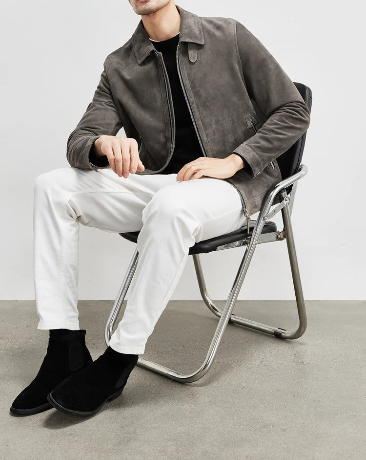 Giacca in pelle leggera di lusso