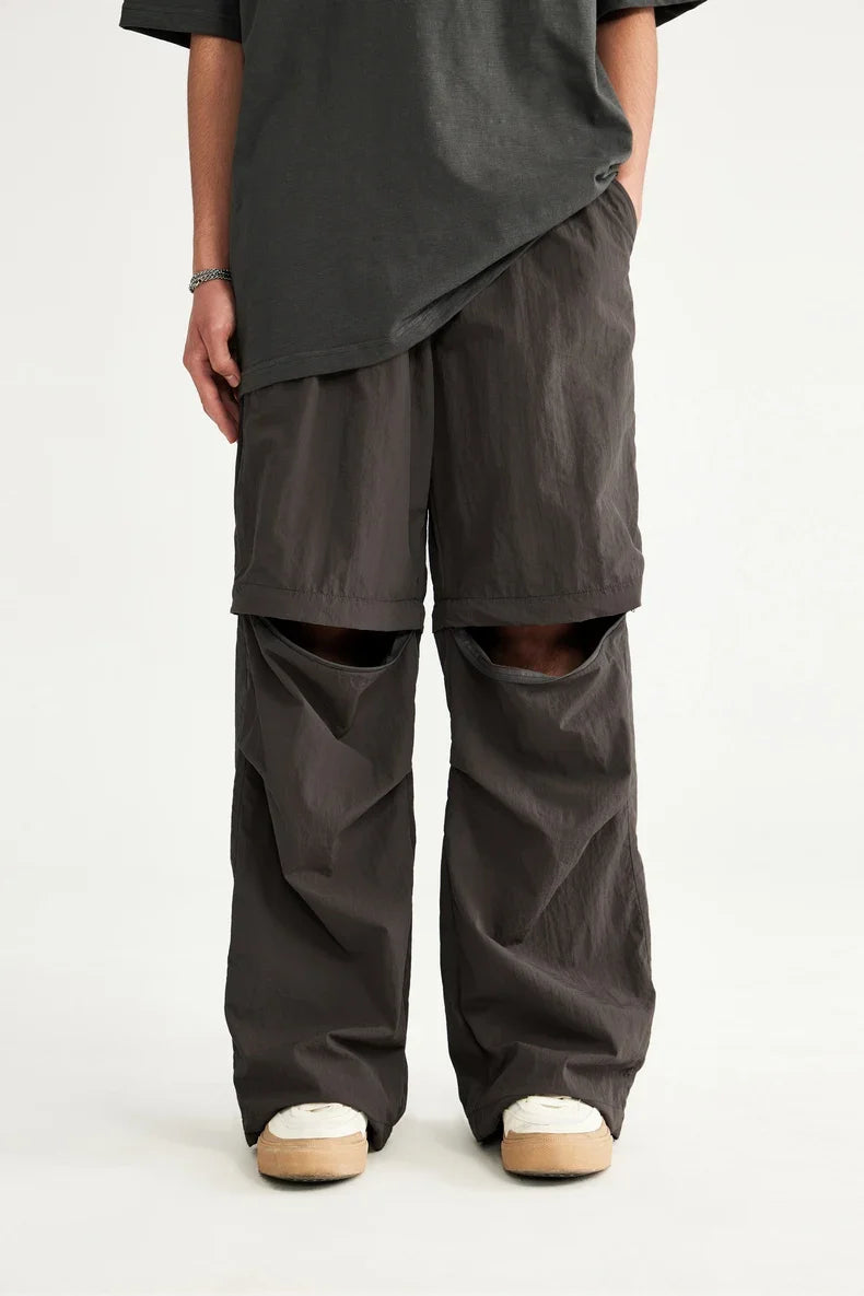 Pantaloni in nylon impermeabile removibili