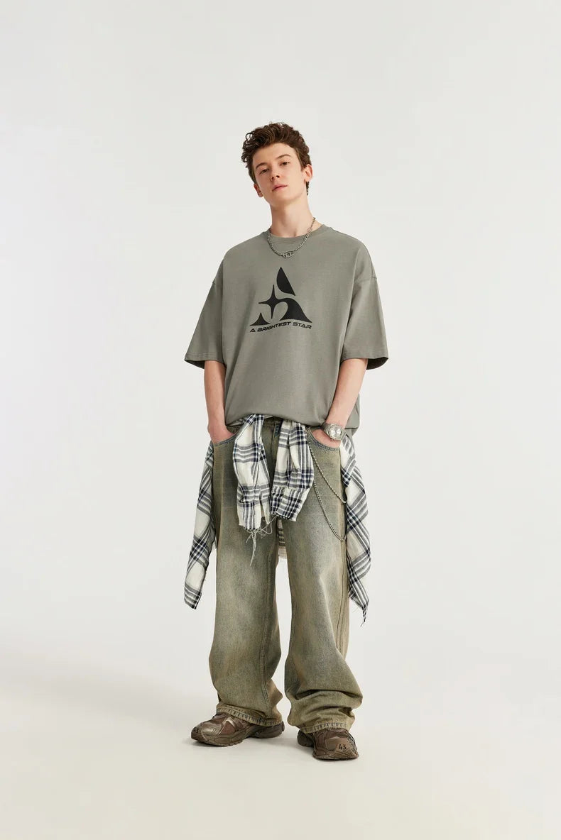 T-shirt in cotone testurizzato con stampa